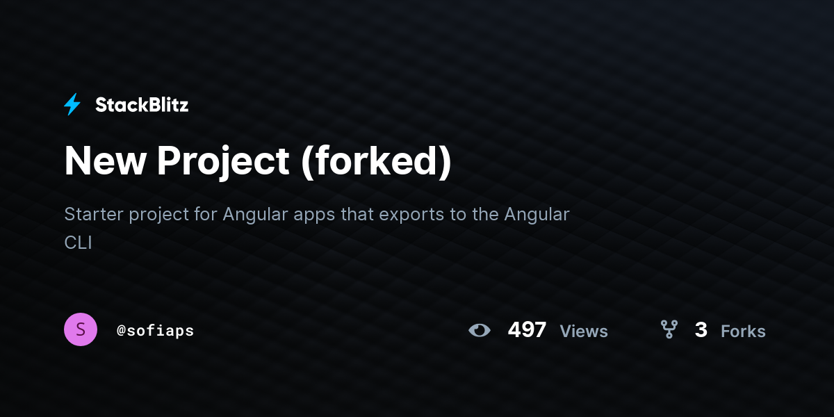 New Project (forked) - StackBlitz