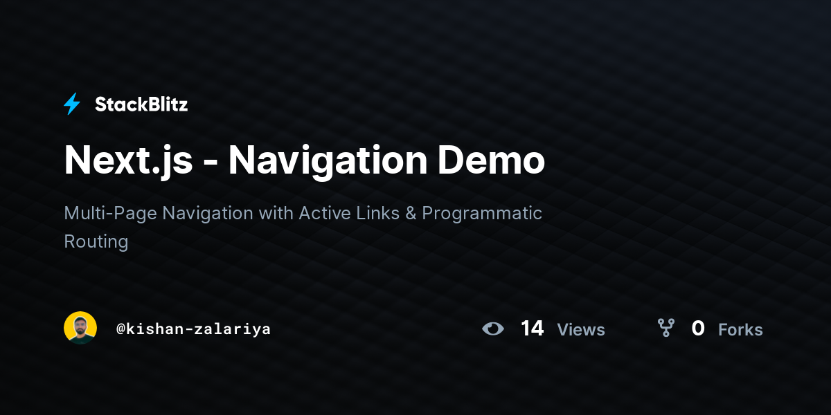 Next.js - Navigation Demo - StackBlitz