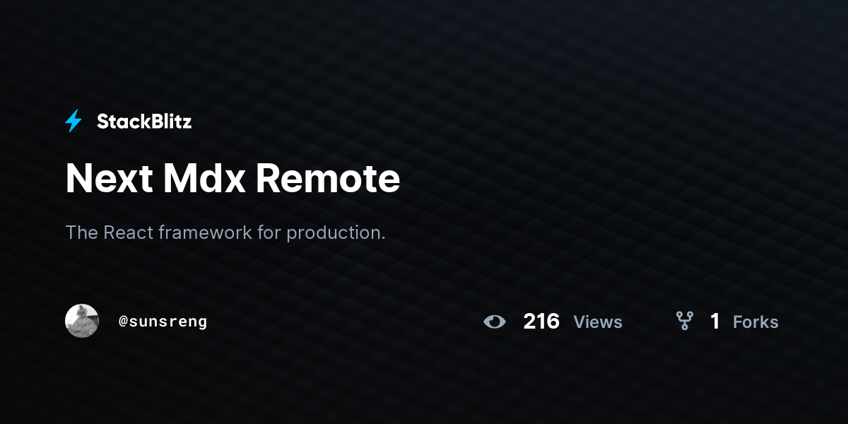 Next Mdx Remote - StackBlitz