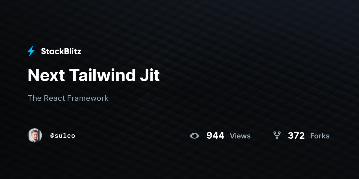Next Tailwind Jit - StackBlitz