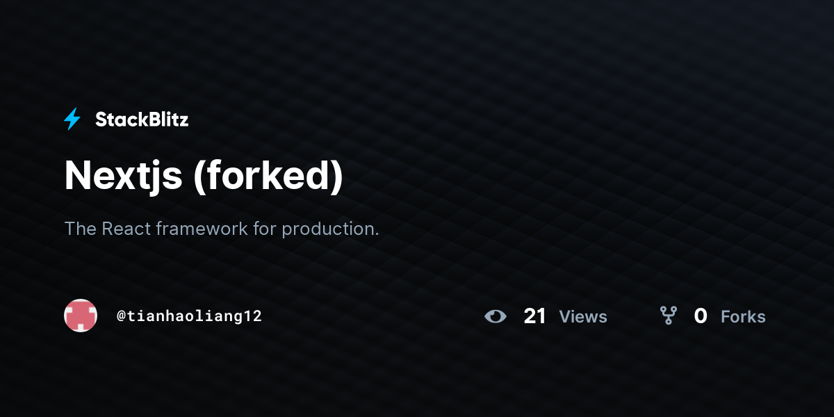 Nextjs (forked) - StackBlitz