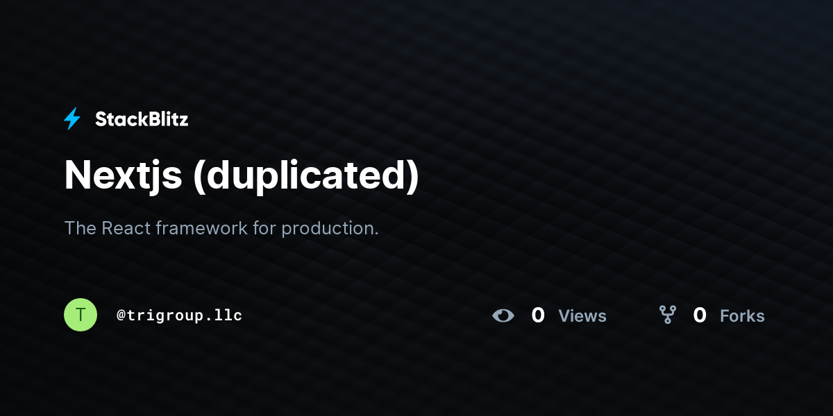 Nextjs (duplicated) - StackBlitz