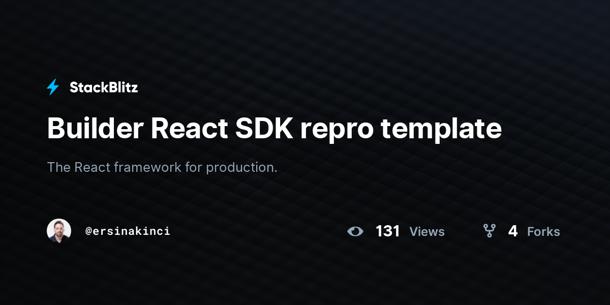 Builder React SDK repro template - StackBlitz