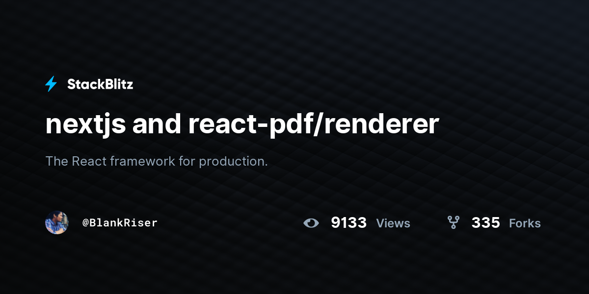 Nextjs And React-pdf/renderer - StackBlitz