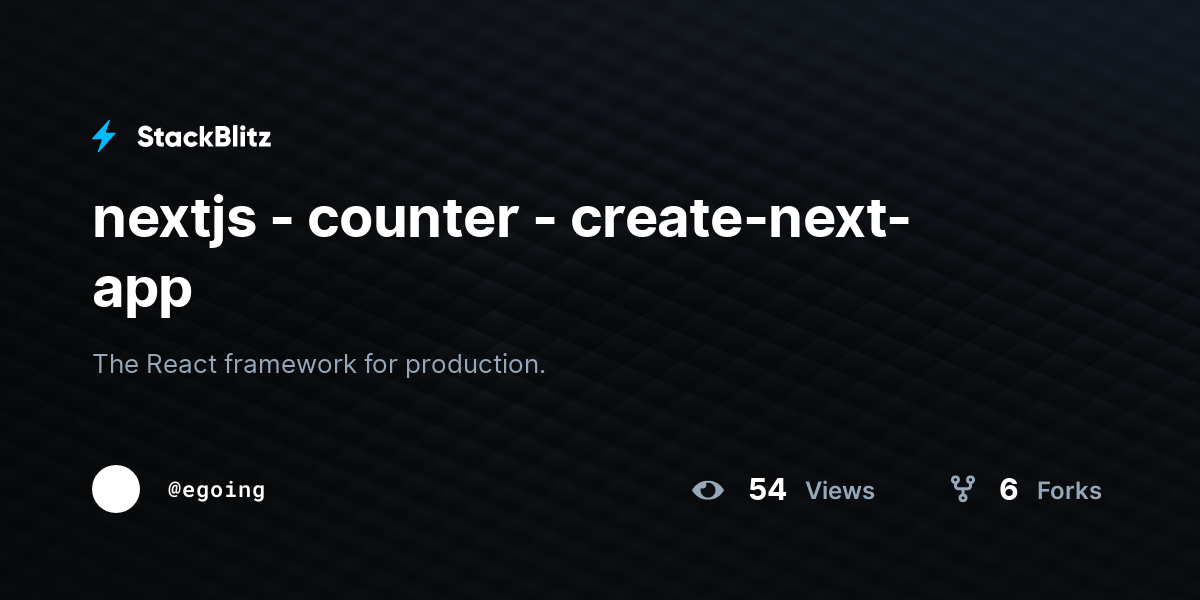 nextjs - counter - create-next-app - StackBlitz