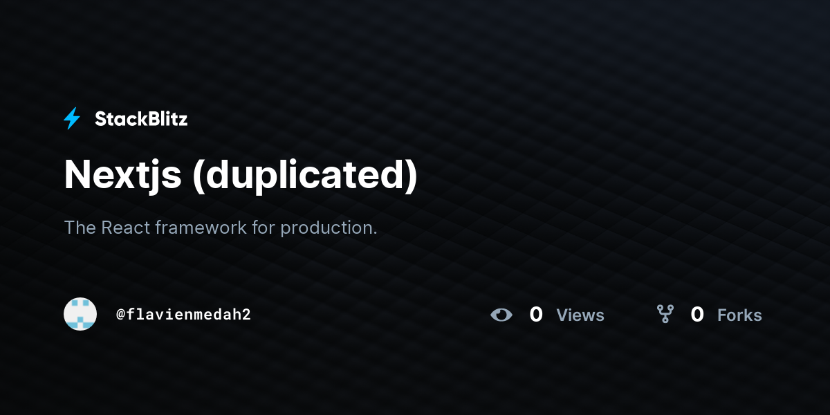 Nextjs (duplicated) - StackBlitz