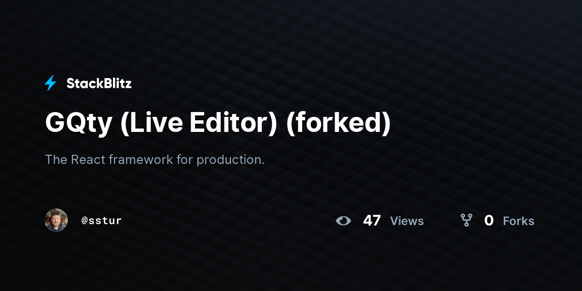GQty (Live Editor) (forked) - StackBlitz