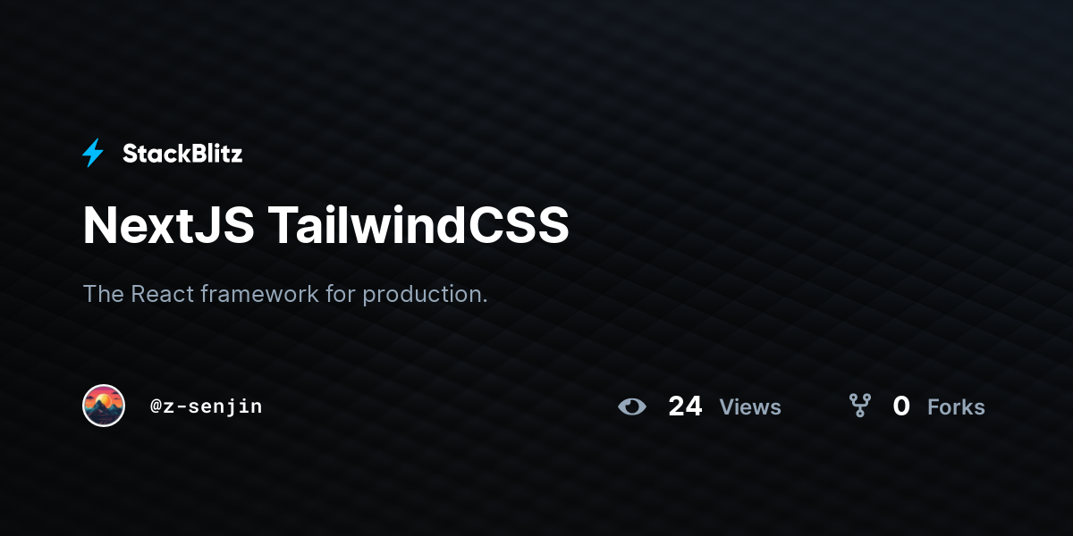 NextJS TailwindCSS - StackBlitz