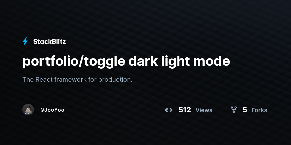 portfolio/toggle dark light mode - StackBlitz
