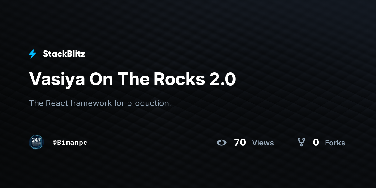 Vasiya On The Rocks 2.0 - StackBlitz