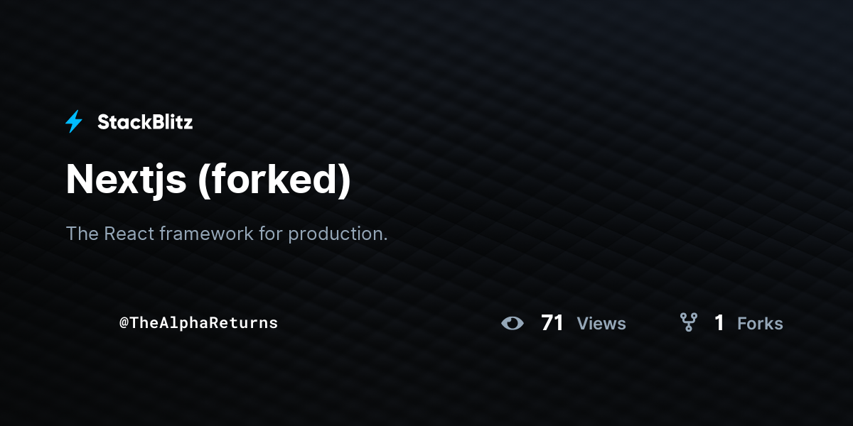 Nextjs (forked) - StackBlitz