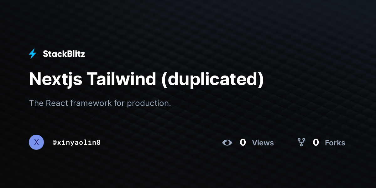 Nextjs Tailwind (duplicated) - StackBlitz