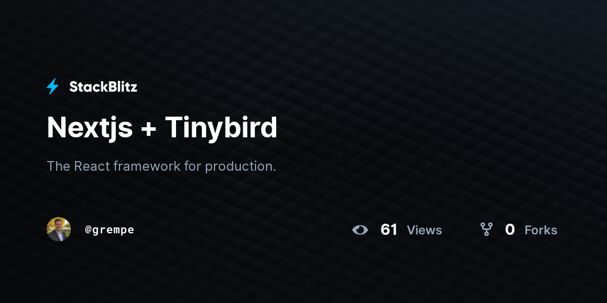 Nextjs + Tinybird - StackBlitz