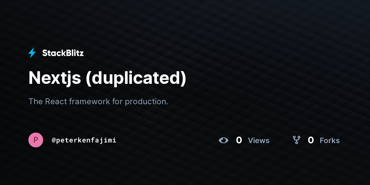 Nextjs (duplicated) - StackBlitz