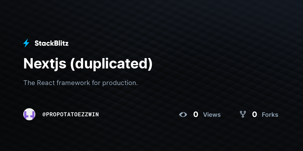 Nextjs (duplicated) - StackBlitz