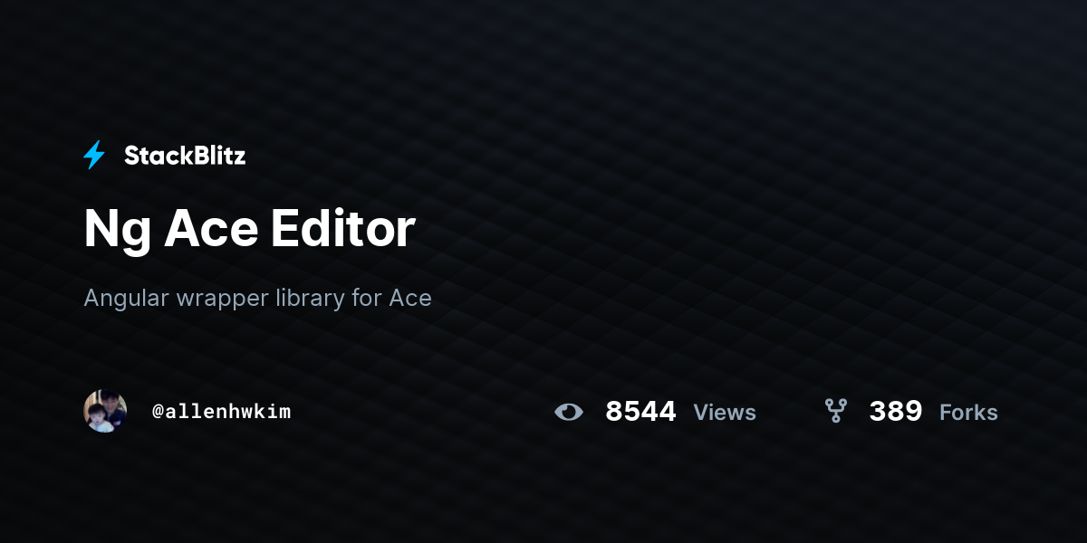 Ng Ace Editor - StackBlitz