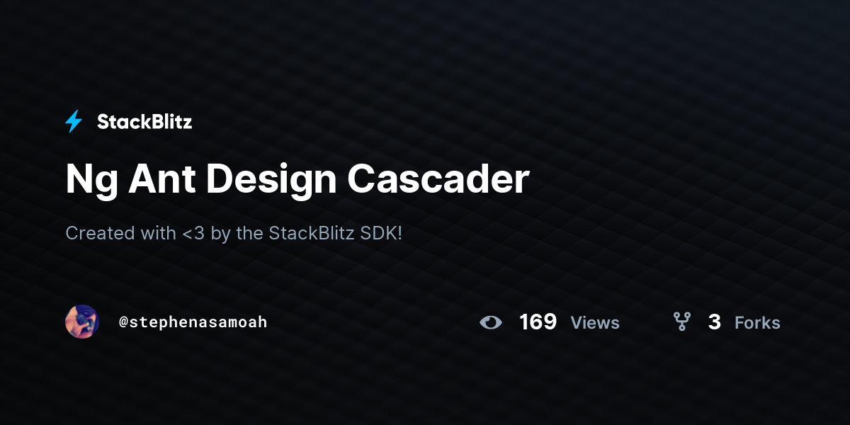 Ng Ant Design Cascader - StackBlitz