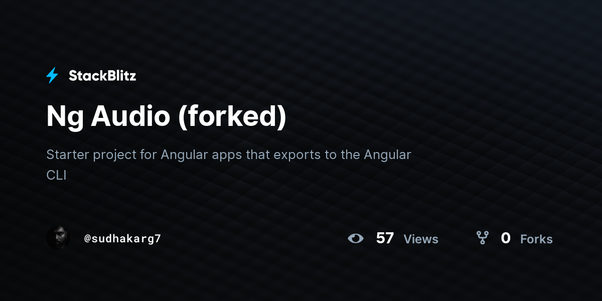 Ng Audio (forked) - StackBlitz
