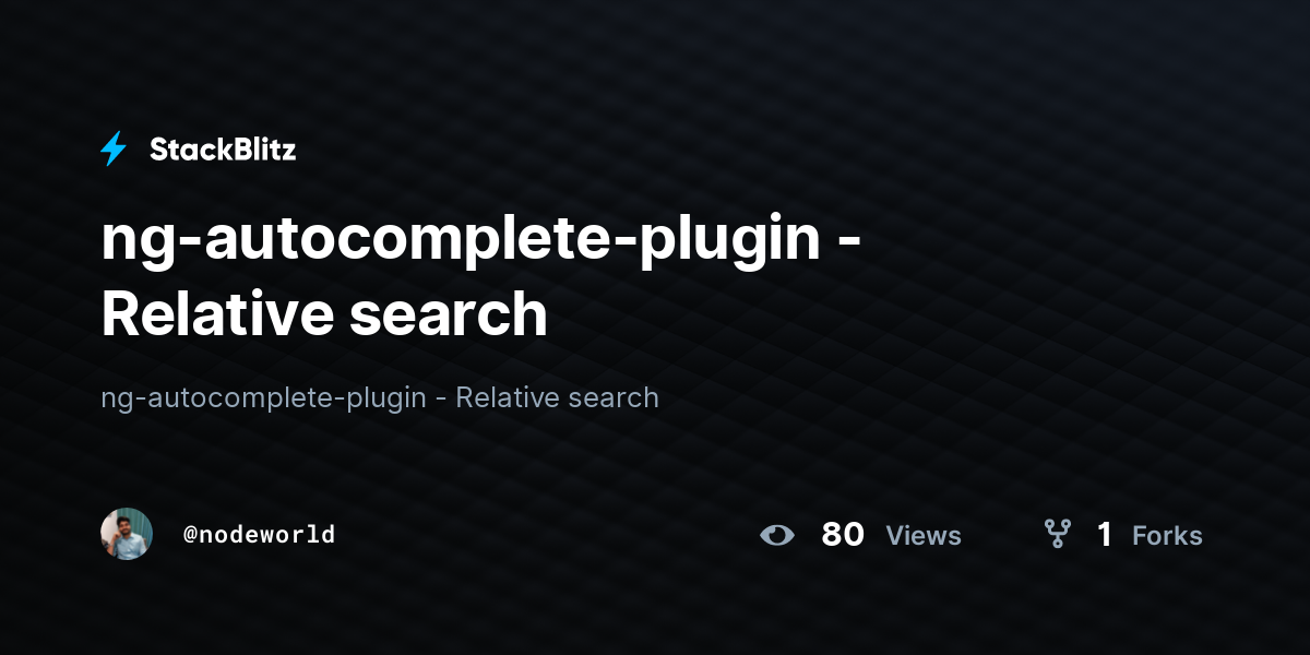 ng-autocomplete-plugin - Relative search - StackBlitz