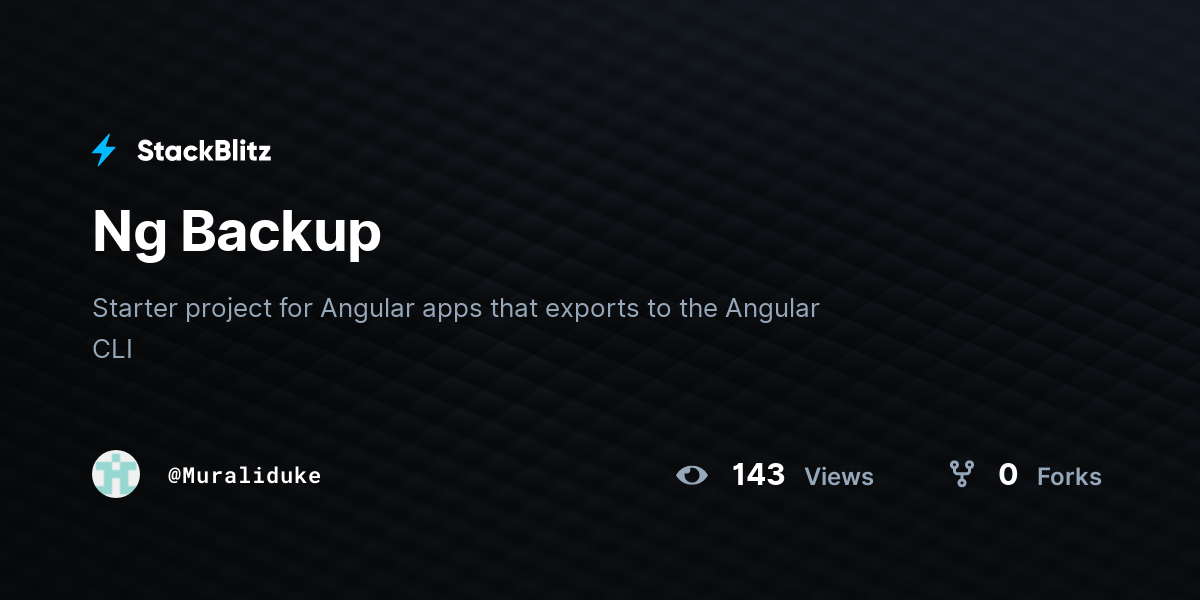 Ng Backup Stackblitz