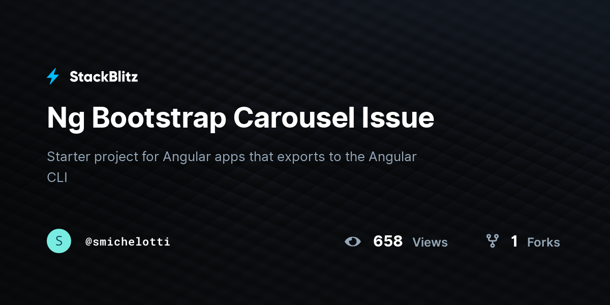 Ng Bootstrap Carousel Issue - StackBlitz