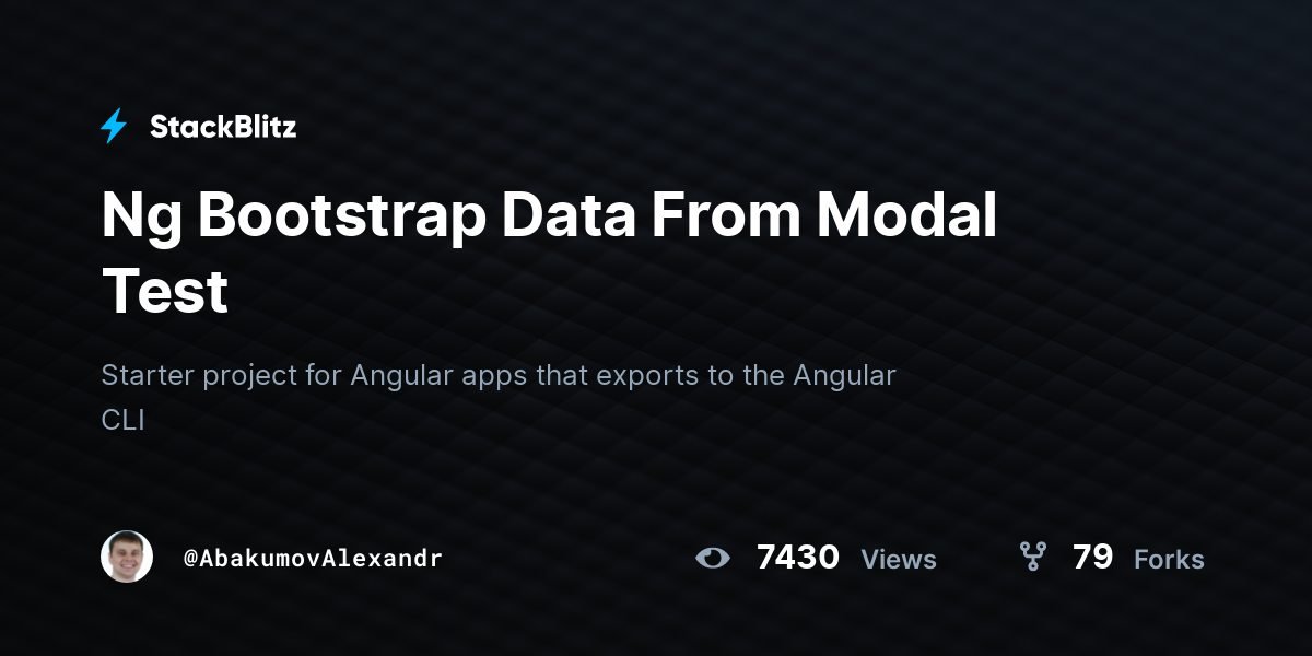 Ng Bootstrap Data From Modal Test - StackBlitz