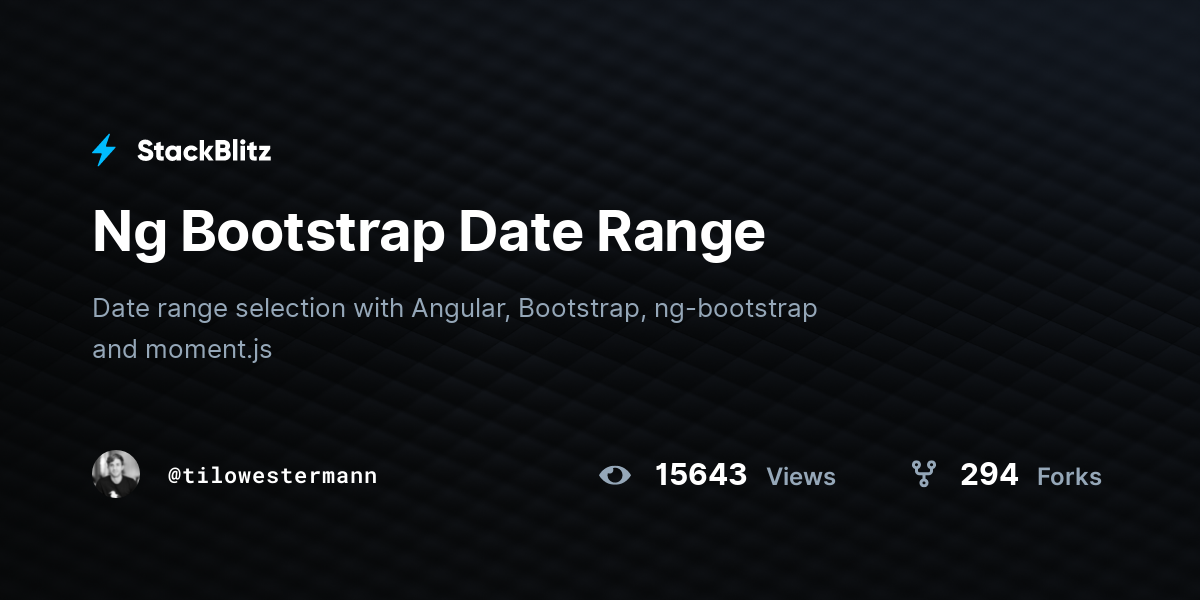 Ng Bootstrap Date Range - StackBlitz