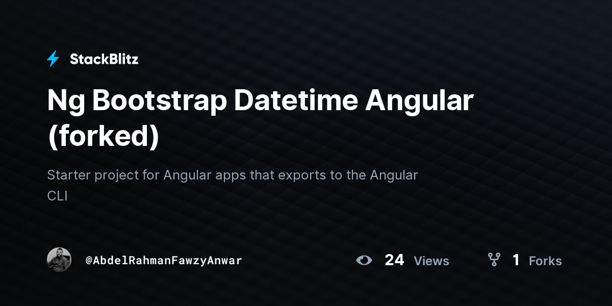 Ng Bootstrap Datetime Angular (forked) - StackBlitz