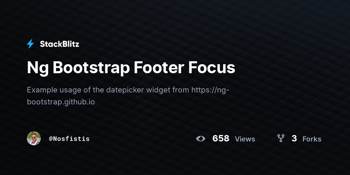 Ng Bootstrap Footer Focus - StackBlitz