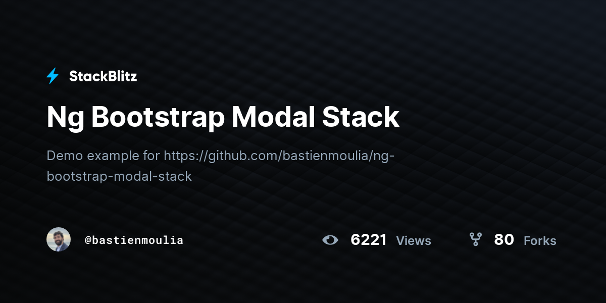 Ng Bootstrap Modal Stack - StackBlitz