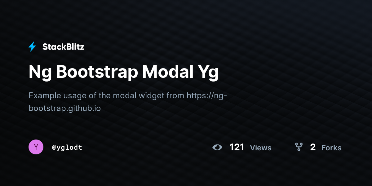 Ng Bootstrap Modal Yg - StackBlitz