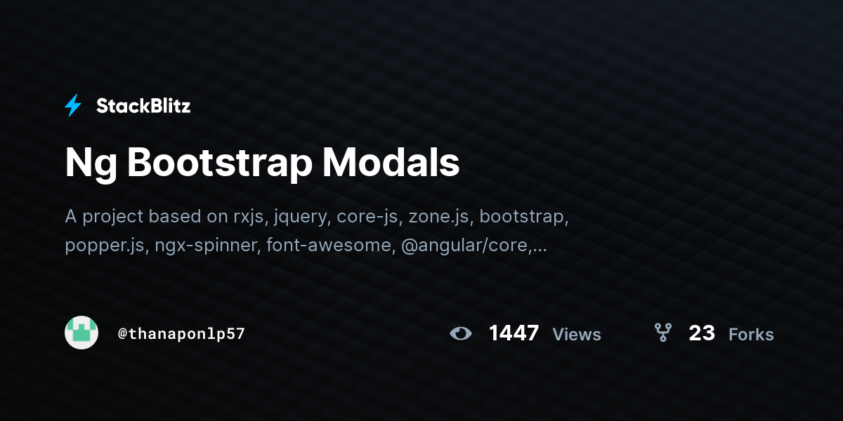Ng Bootstrap Modals - StackBlitz