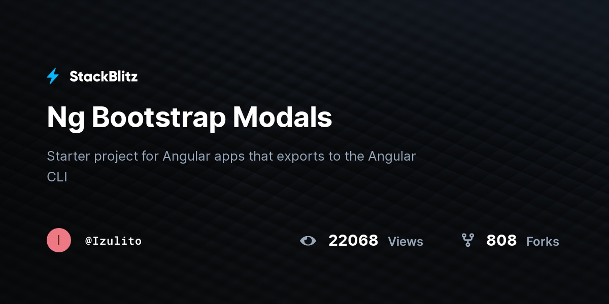 Ng Bootstrap Modals - StackBlitz