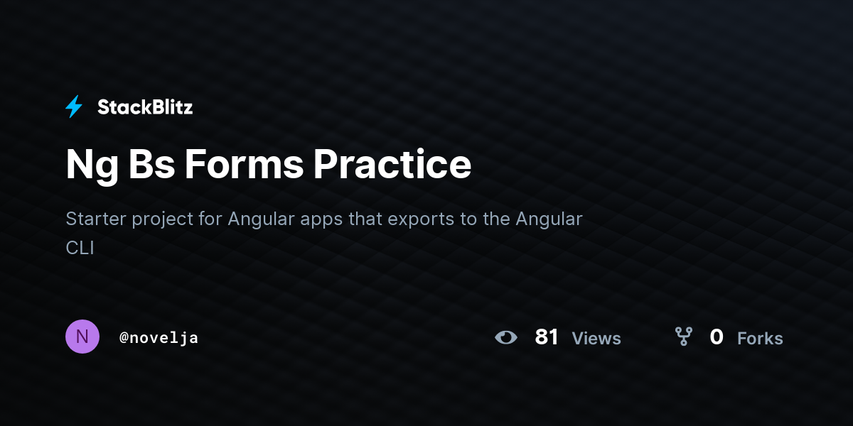 Ng Bs Forms Practice - StackBlitz