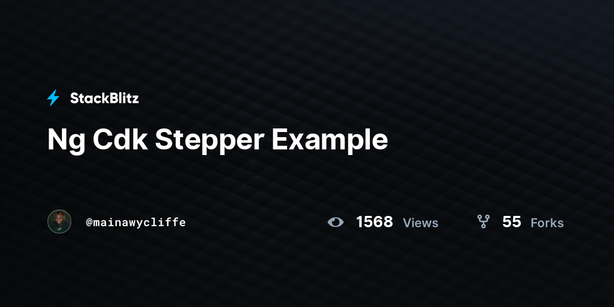 Ng Cdk Stepper Example - StackBlitz
