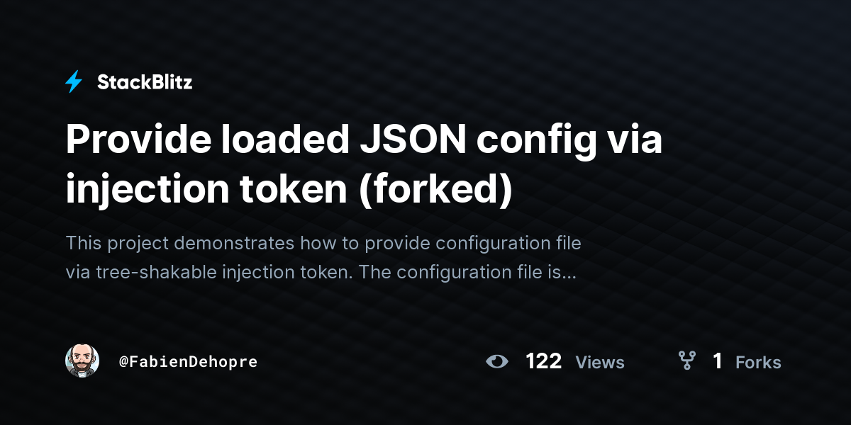 Provide loaded JSON config via injection token (forked) - StackBlitz