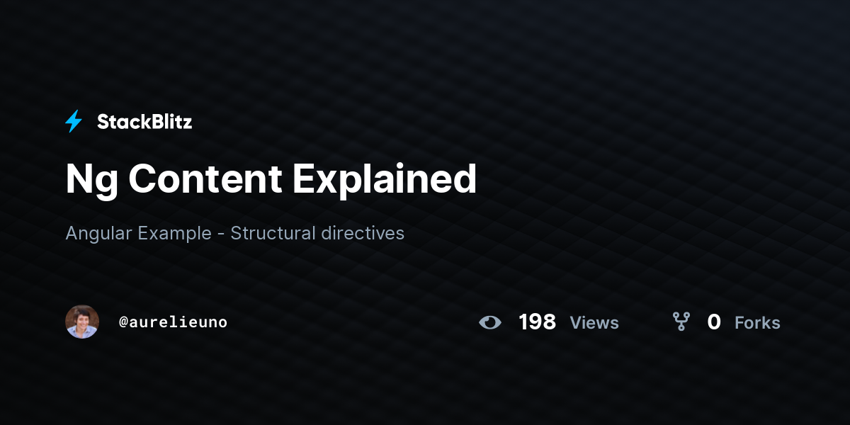 Ng Content Explained - StackBlitz