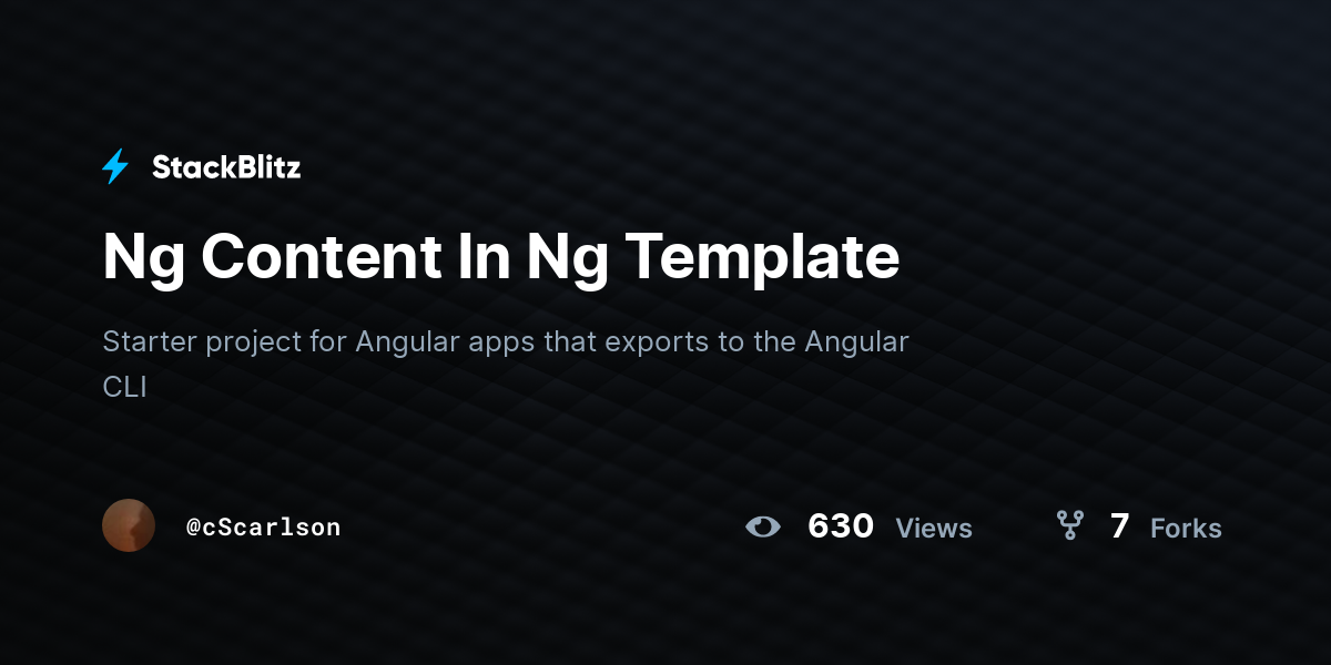 Ng Content In Ng Template - StackBlitz