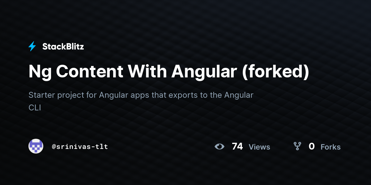 Ng Content With Angular (forked) - StackBlitz