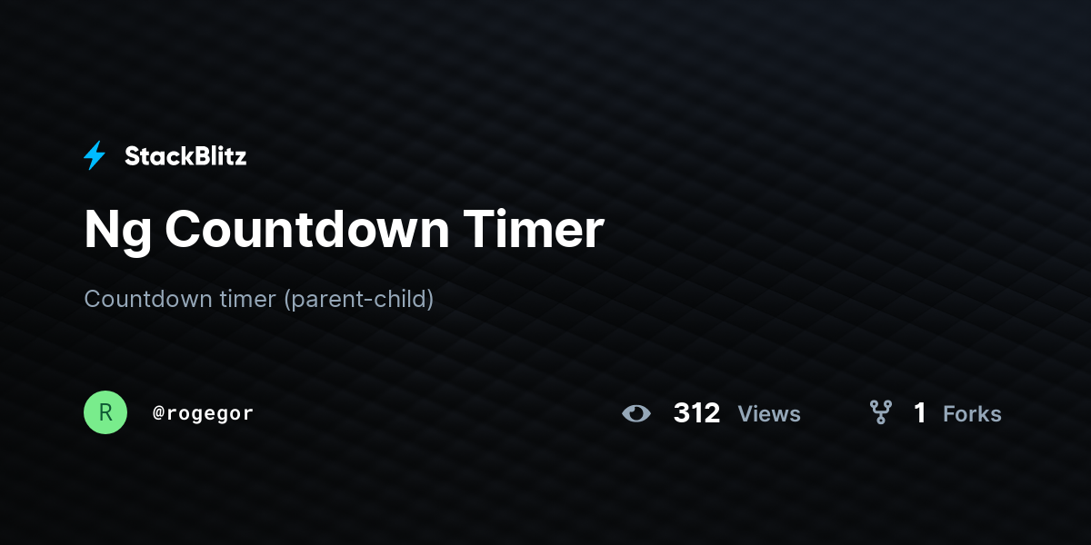 Ng Countdown Timer - StackBlitz