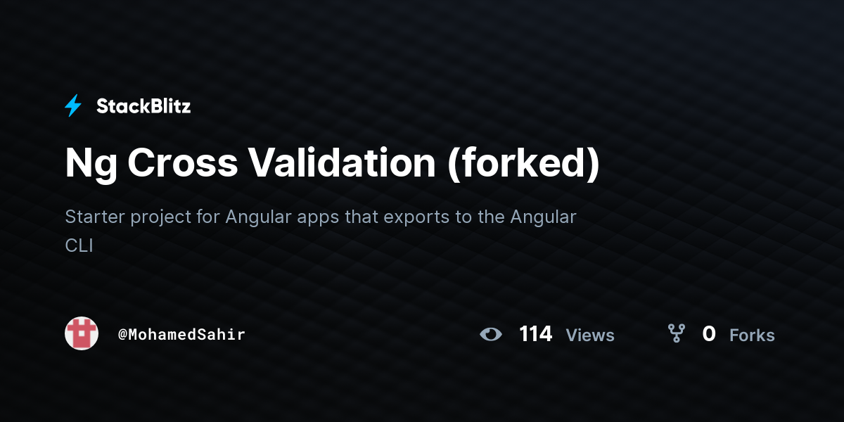 Ng Cross Validation (forked) - StackBlitz