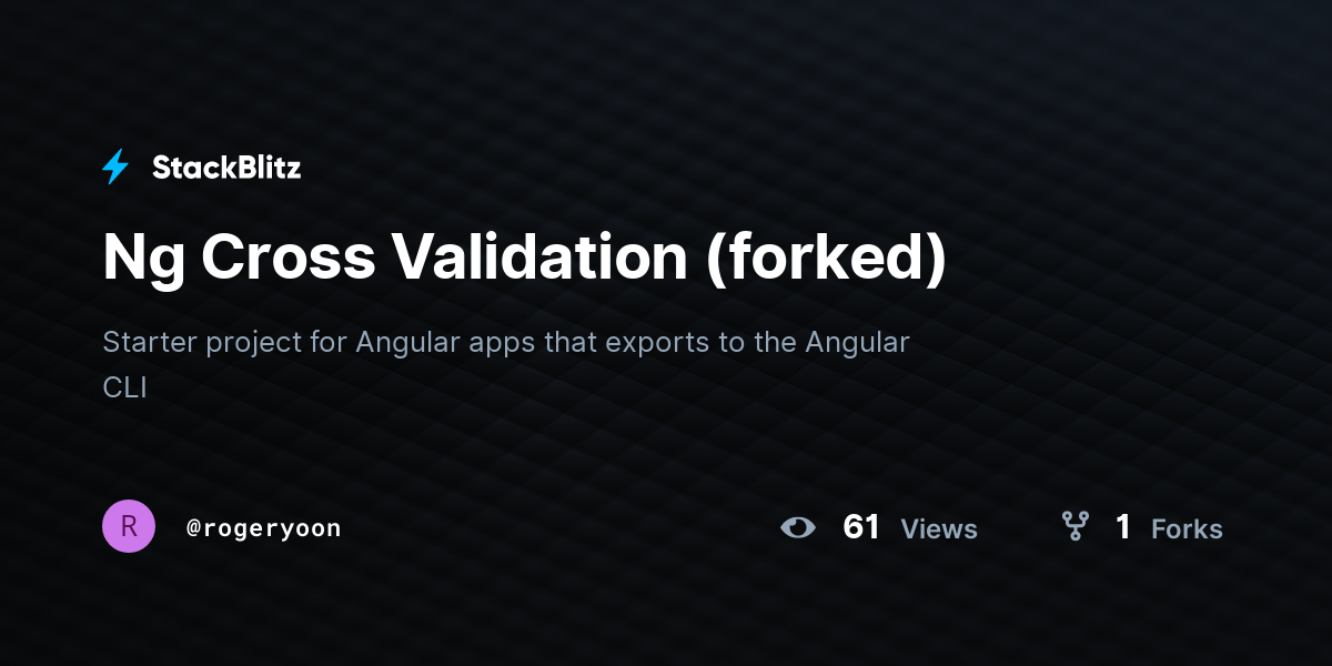 Ng Cross Validation (forked) - StackBlitz