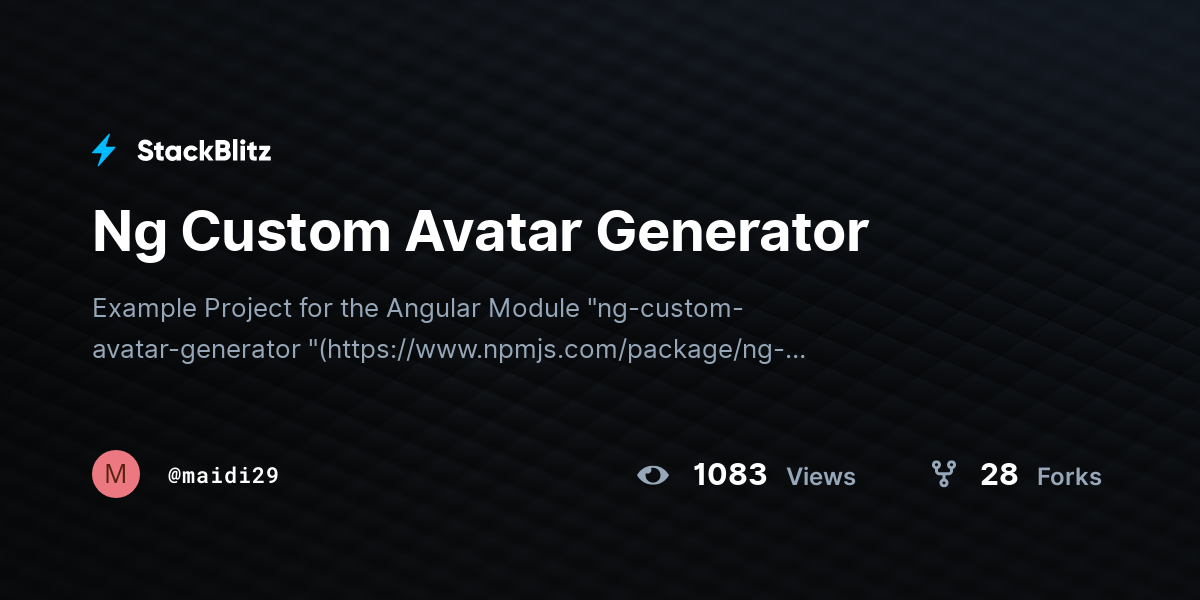 Ng Custom Avatar Generator - StackBlitz