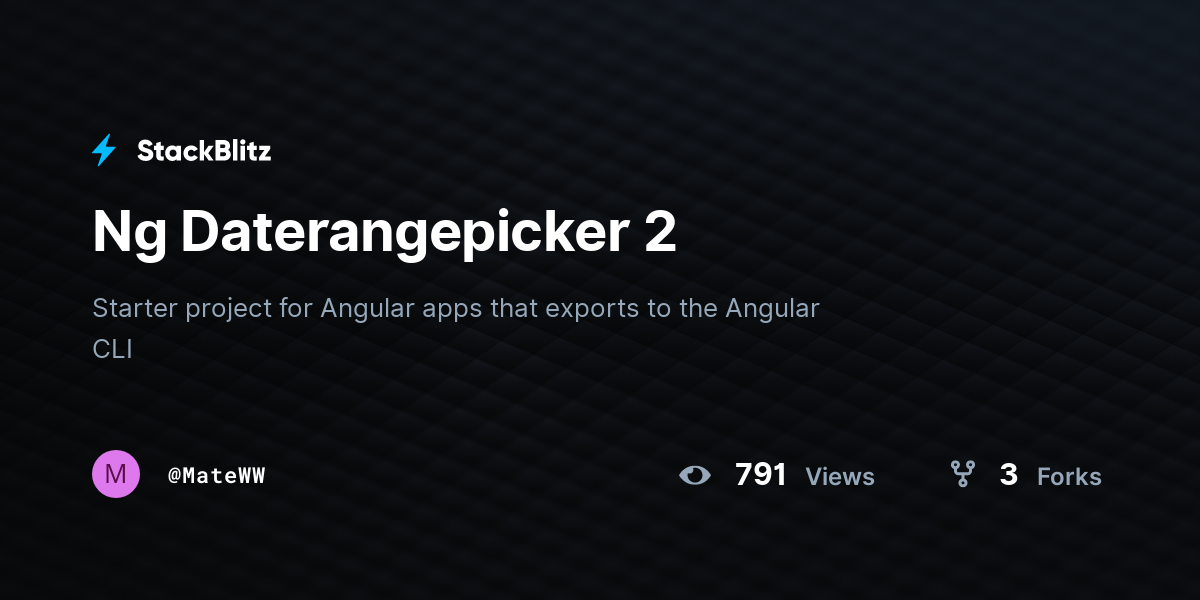 Ng Daterangepicker 2 - StackBlitz