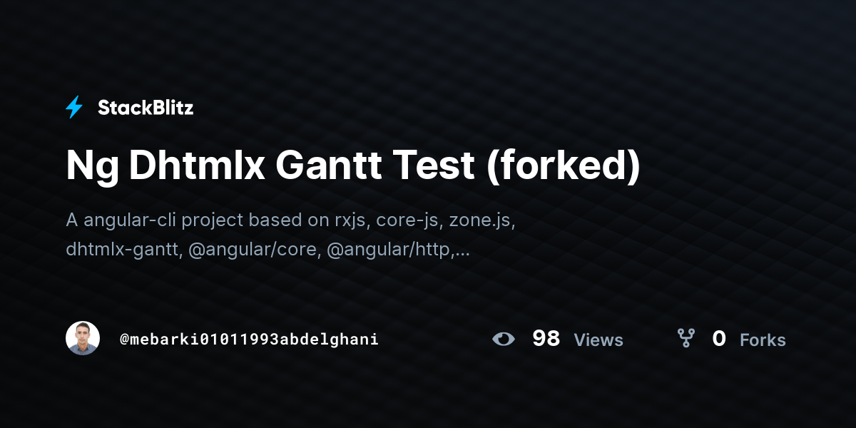 Ng Dhtmlx Gantt Test (forked) - StackBlitz