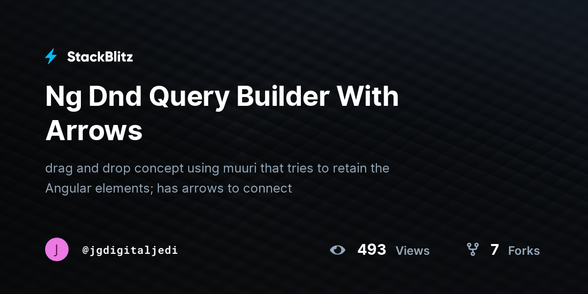 Ng Dnd Query Builder With Arrows - StackBlitz