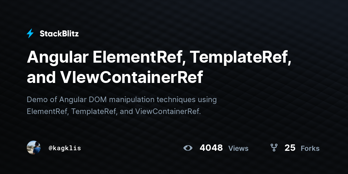 Angular ElementRef, TemplateRef, and VIewContainerRef - StackBlitz