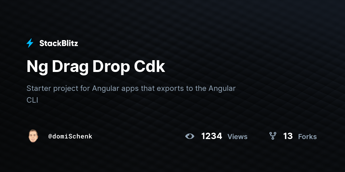 Ng Drag Drop Cdk - StackBlitz