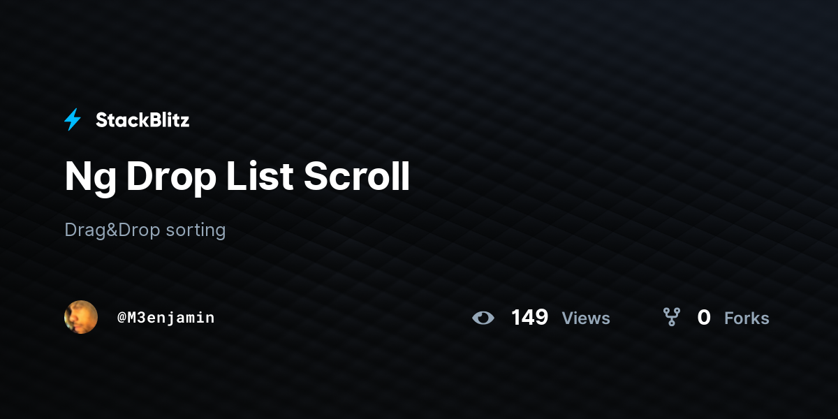 Ng Drop List Scroll - StackBlitz