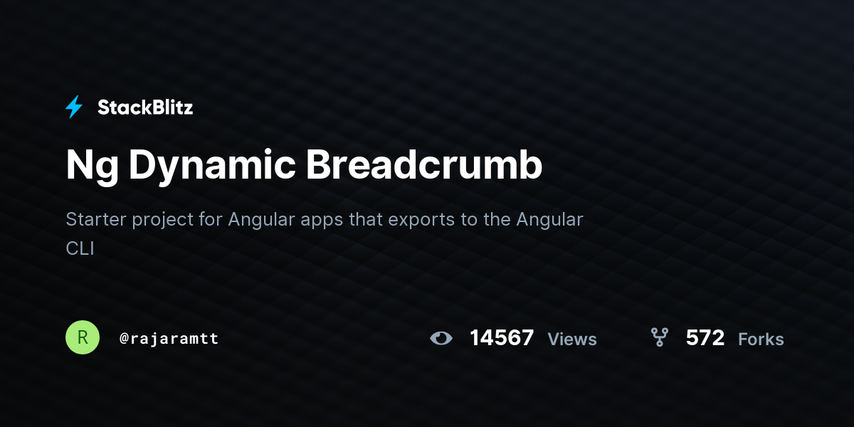 Ng Dynamic Breadcrumb - StackBlitz
